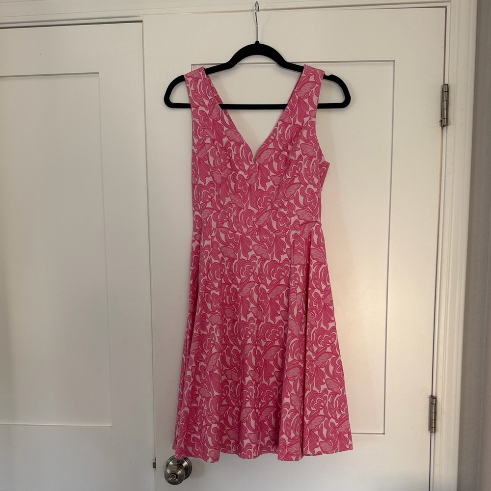 Maeve Pink Floral V-Neck Midi Dress